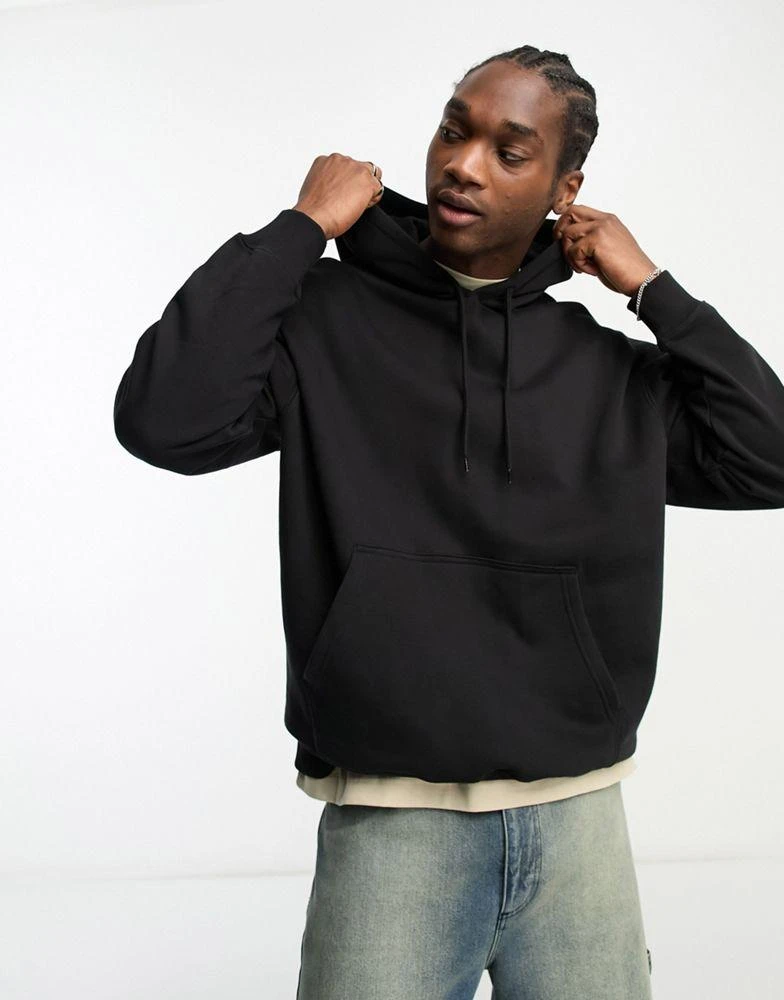 Weekday Weekday oversized hoodie in black 1