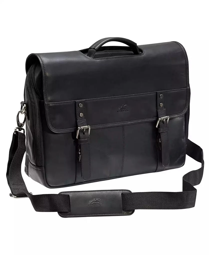 Mancini Leather Goods Men's Double Compartment Briefcase with RFID Secure Pocket for 15.6" Laptop and Tablet 5