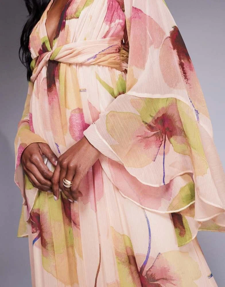 open lace back dress Rent ASOS DESIGN Off The Shoulder Pleated Pencil Midi Dress In Desert Floral