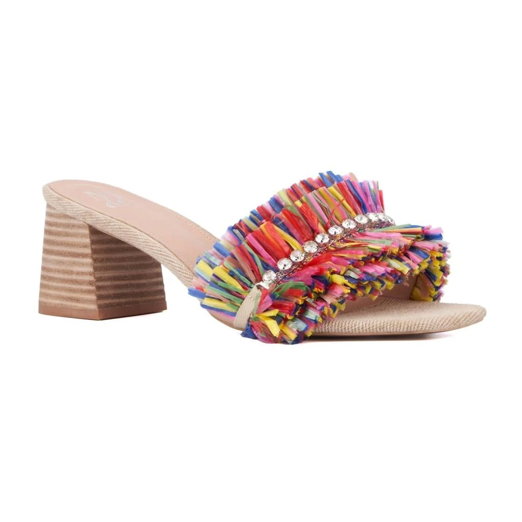 S3 Holding Women's Rhinestone Farah Block Heel Sandal In Multi Color 1