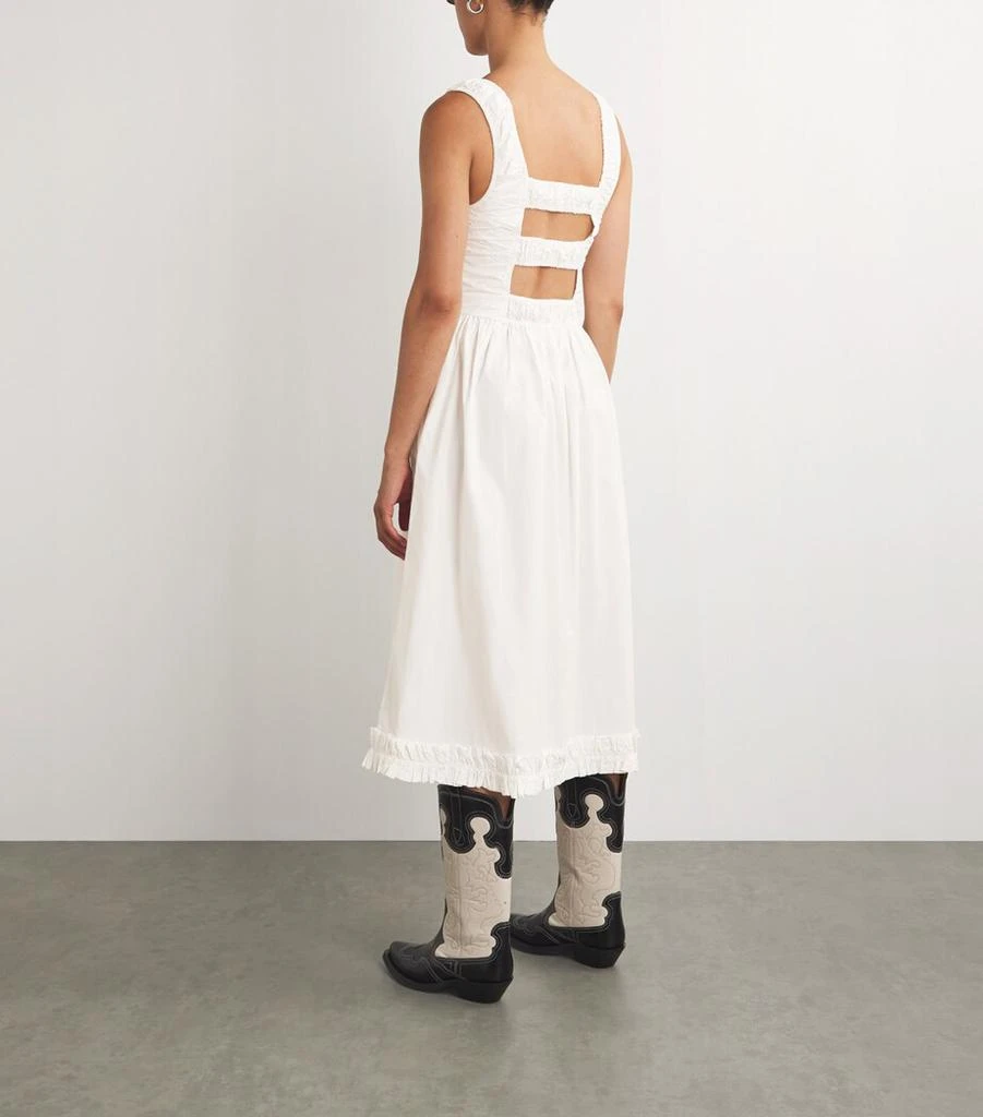 Ganni Cotton Ruched-Bodice Dress 3