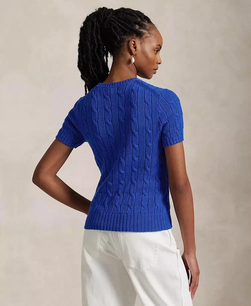 Ralph Lauren Women's Cable-Knit Cotton Short-Sleeve Sweater 2