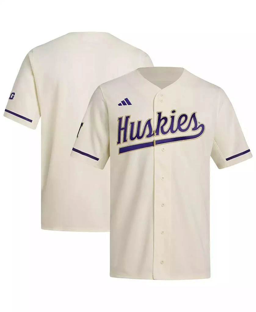 Adidas Men's Cream Washington Huskies Replica Baseball Jersey 1