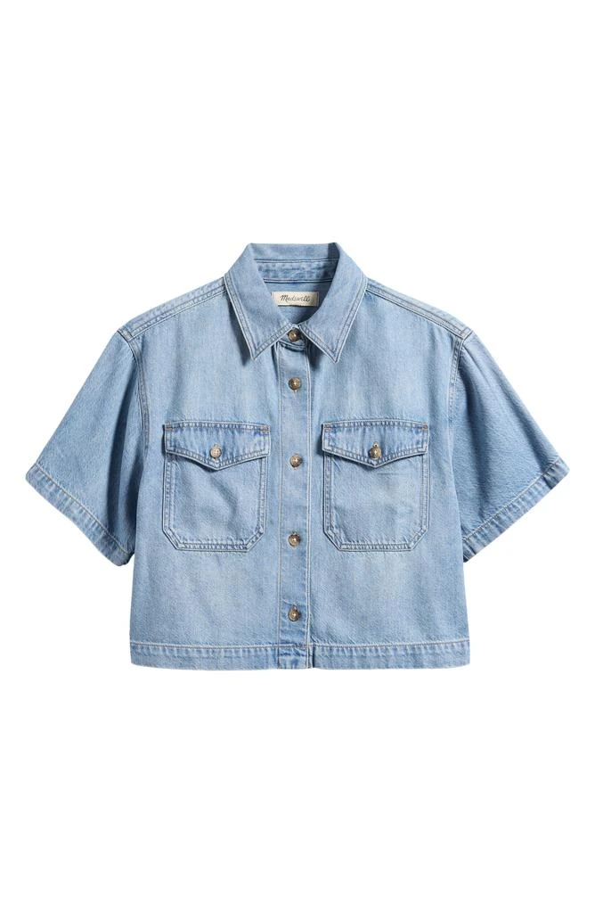 Madewell Boxy Crop Button-Up Shirt in Hallstead Wash 4