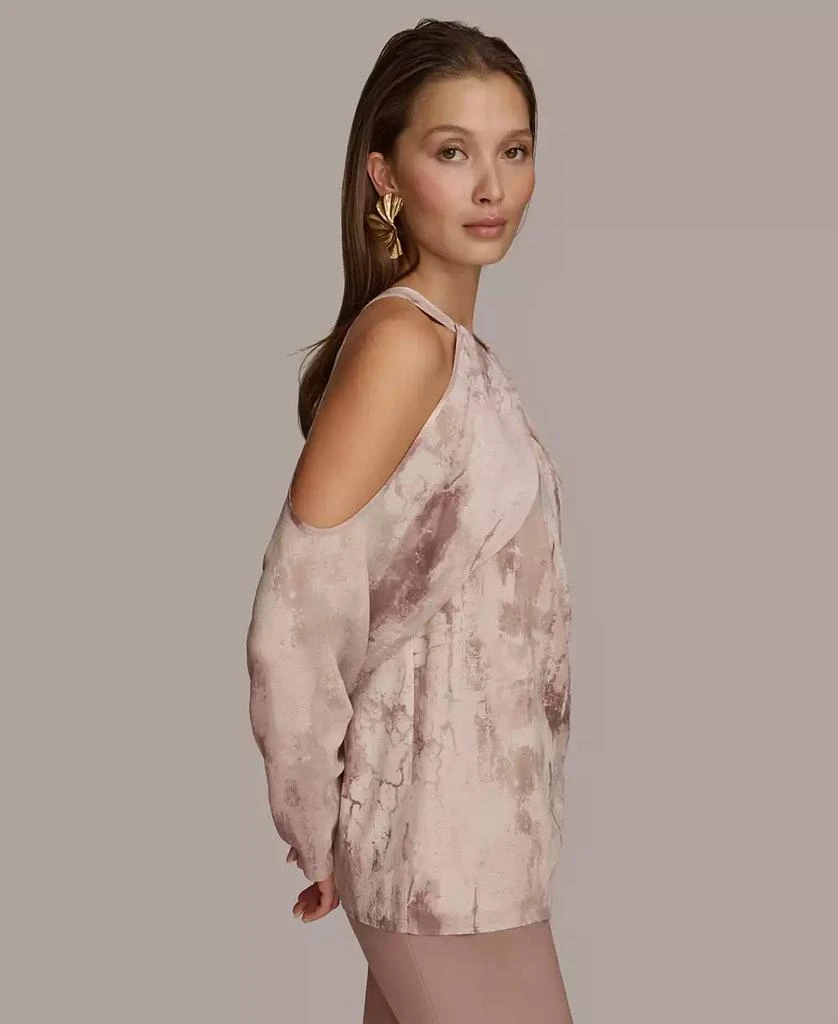 Donna Karan Women's Long Sleeve Printed Cold-Shoulder Top 3