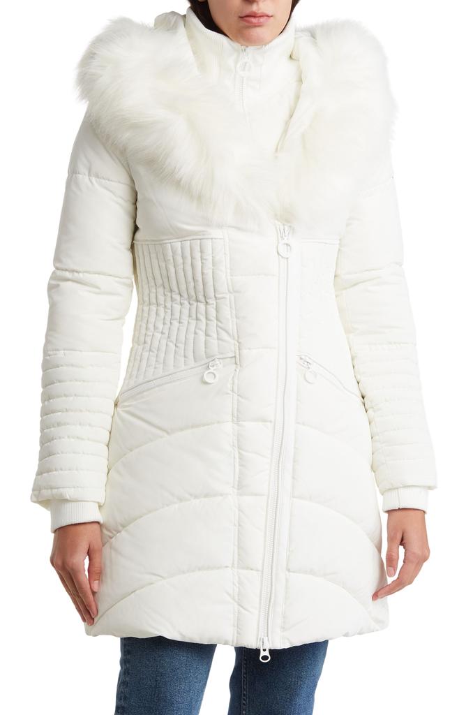 NOIZE Gigi Vegan Faux Fur Trim Quilted Parka