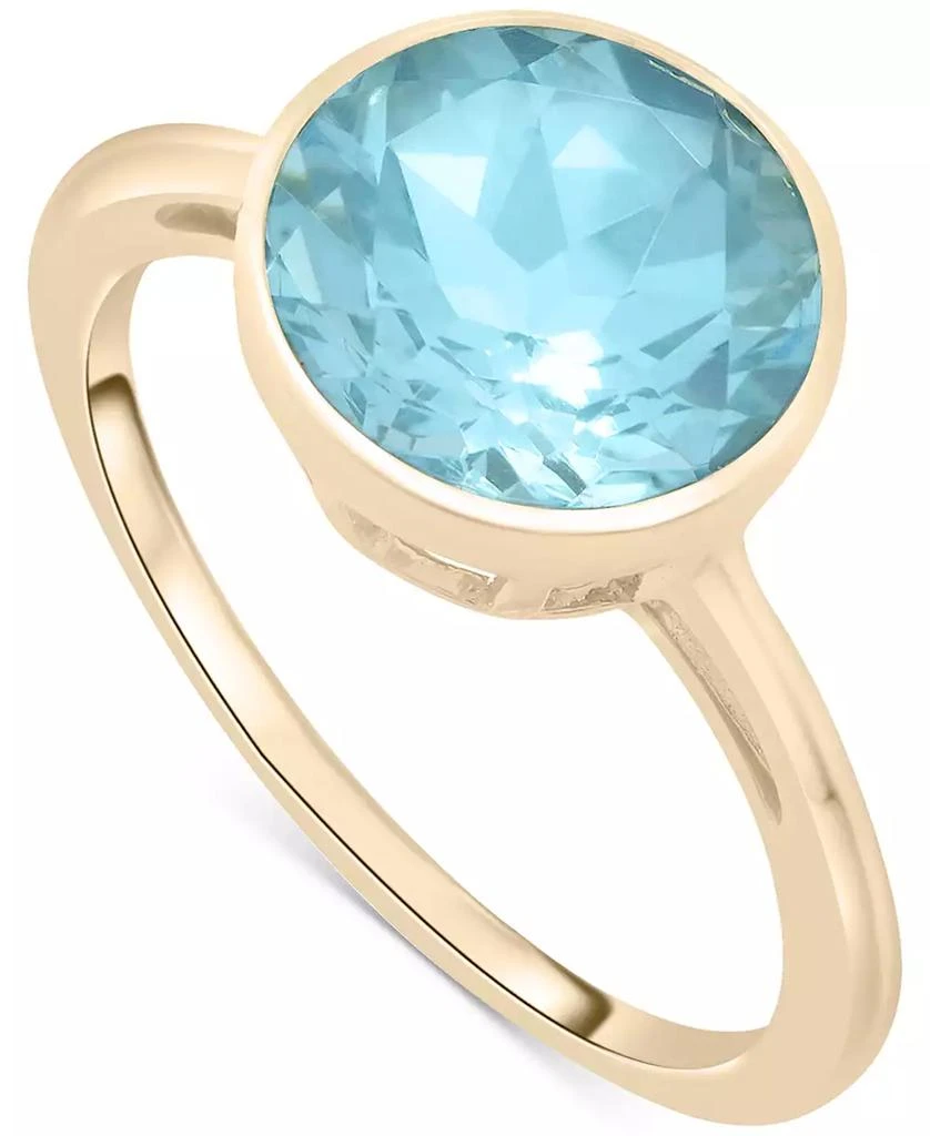 Macy
s Sky Blue Topaz Bezel Circle Solitaire Statement Ring (3-3/4 ct. t.w.) in 14k Gold 1