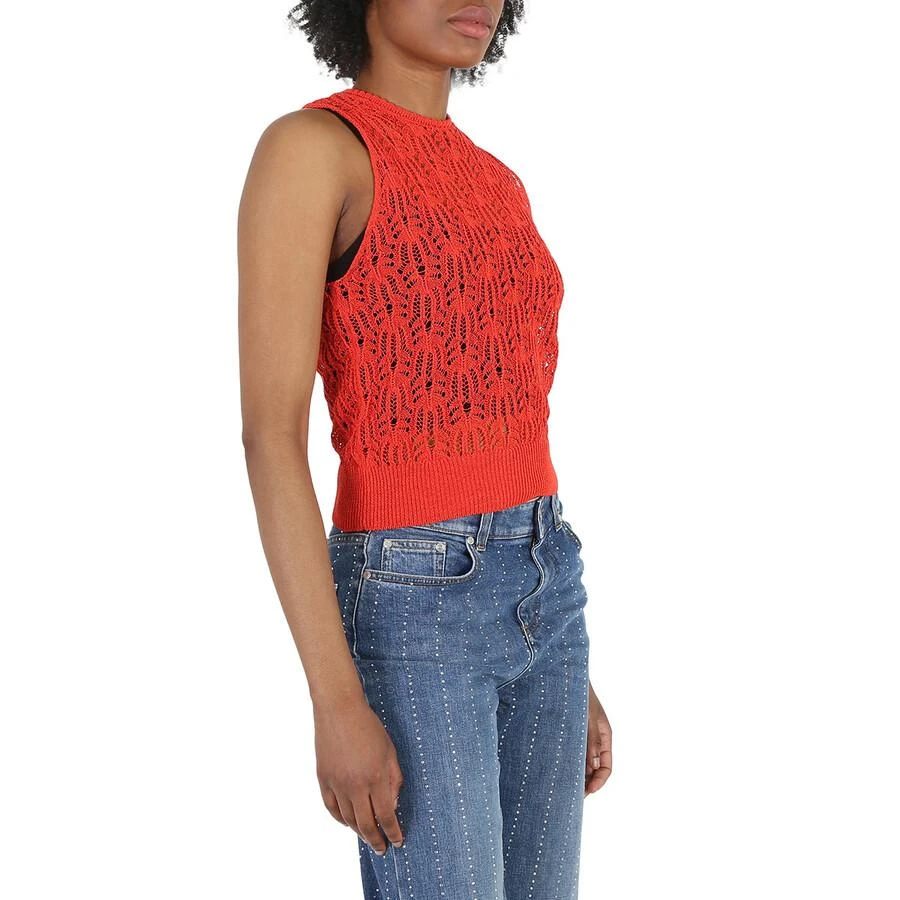 Stella McCartney Ladies Bright Red Pointelle Stitch Top 2