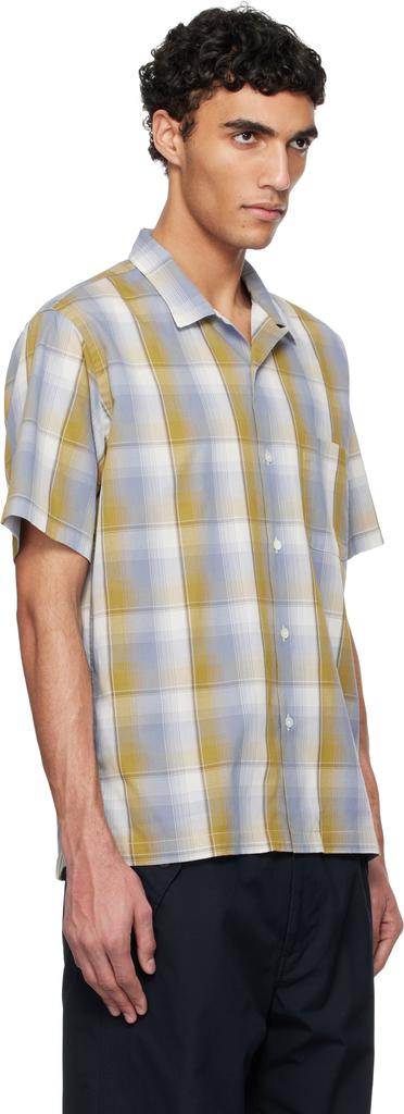 Nanamica Yellow & Blue Open Collar Pique S/S Shirt