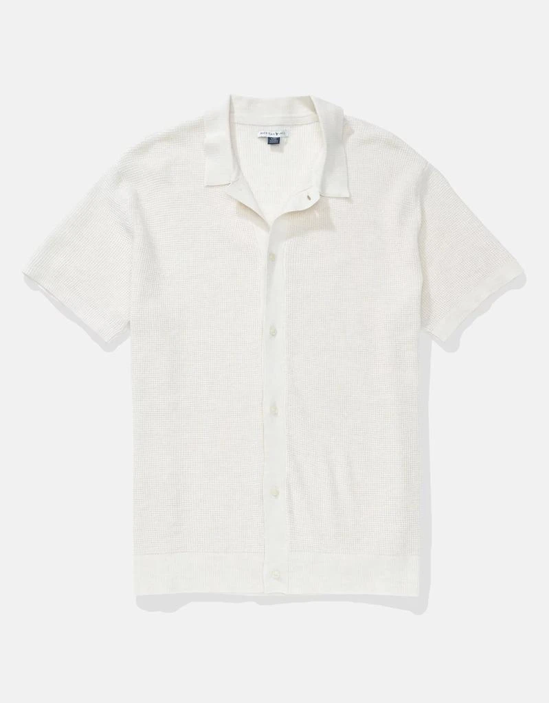 AE AEO Waffle Button-Up Polo Shirt 3