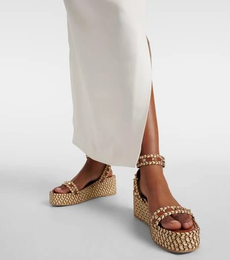 Valentino Rockstud leather espadrille wedges 4