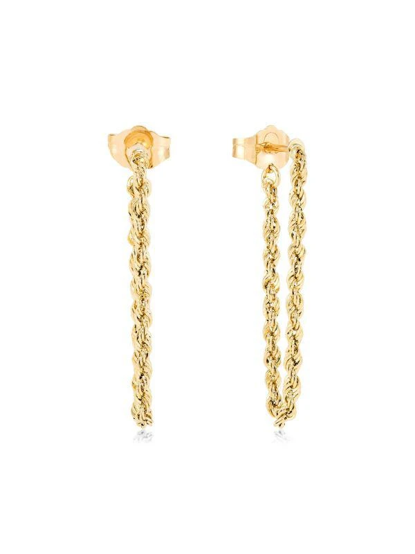 Saks Fifth Avenue 14K Yellow Gold Rope Chain Drop Earrings 3