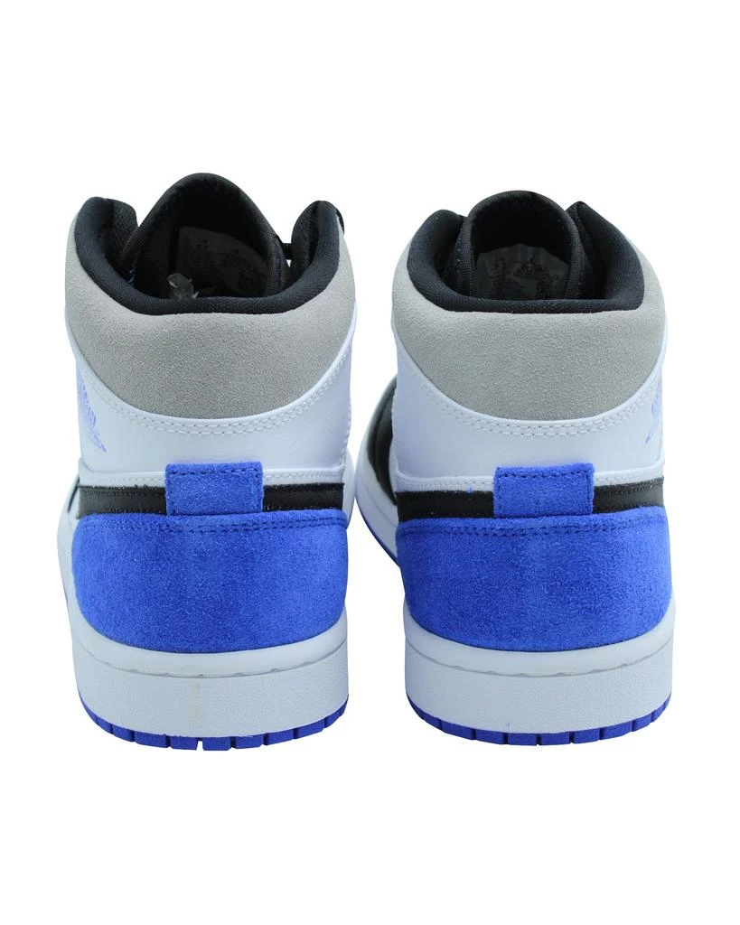 NIKE Air Jordan 1 Mid SE in White Hyper and Royal Black Leather 4