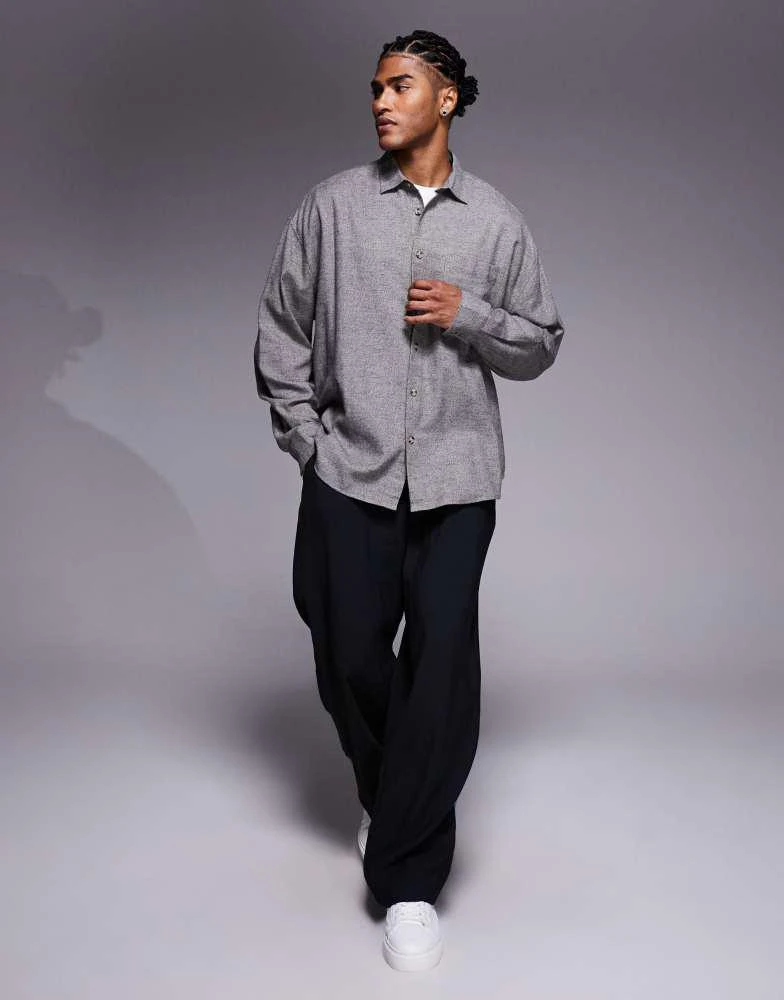 ASOS ASOS DESIGN volume oversized shirt in grey 2