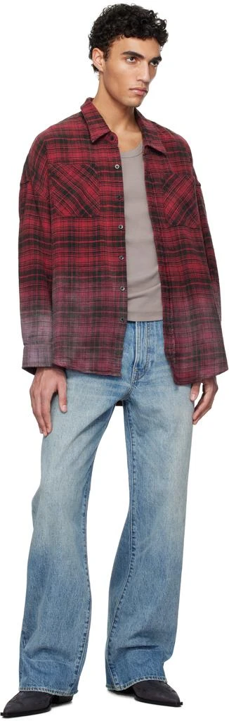 R13 Red Drop Neck Work Shirt 4