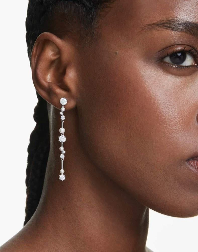 Swarovski Swarovski Constella drop earrings with rhodium plate in white 1