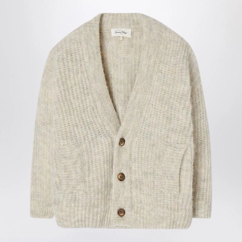 American Vintage Short cardigan in beige alpaca blend 1