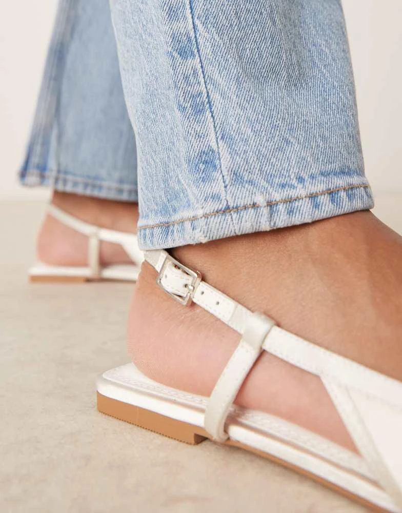 ASOS ASOS DESIGN Lorraine slingback ballet in ivory satin 2