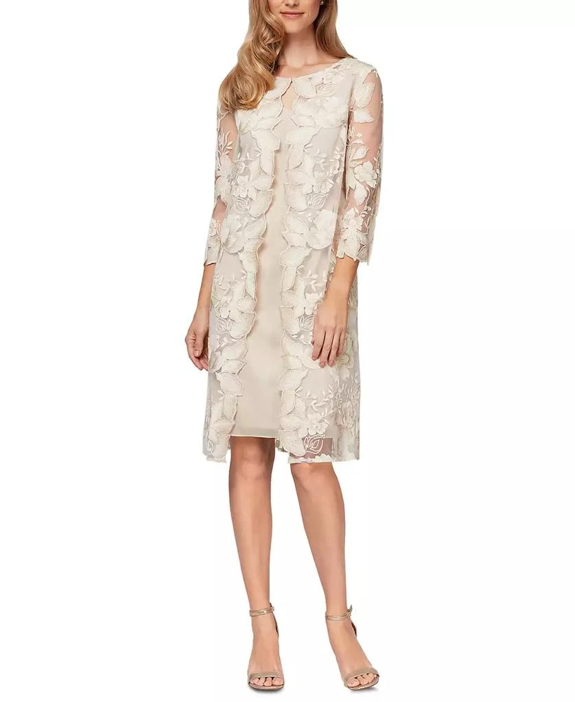 Alex Evenings Embroidered Jacket Dress 1