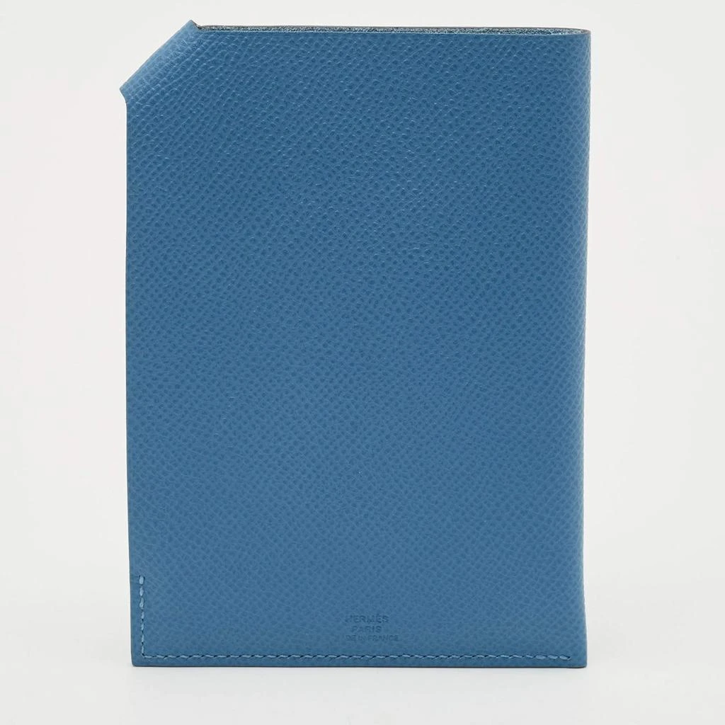 Hermes Hermes Bleu Agate Epsom Leather Tarmac Passport Holder 2