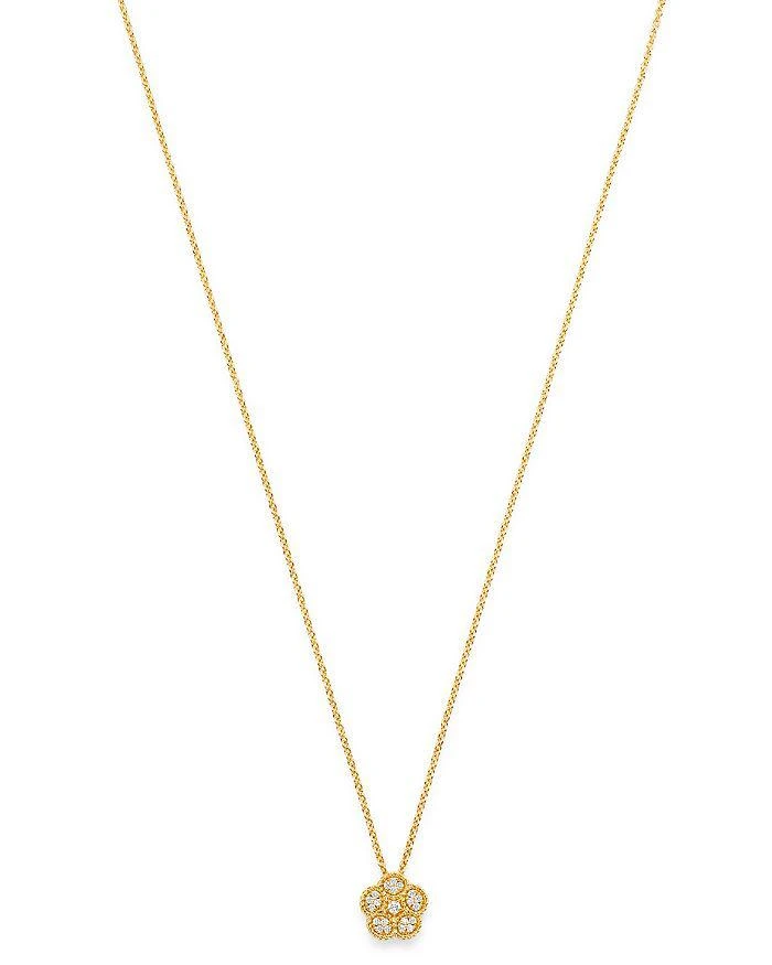 Roberto Coin 18K Yellow Gold Daisy Diamond Pendant Necklace, 17.5" - Exclusive 1