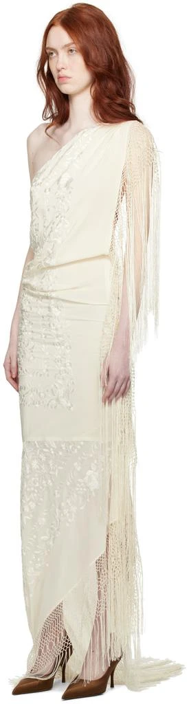 Conner Ives SSENSE Exclusive Off-White Piano Shawl Maxi Dress 4