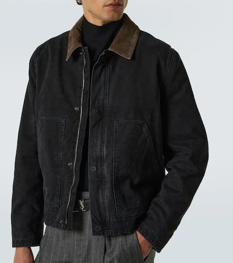 Yves Saint Laurent Corduroy-trimmed cotton canvas jacket 5