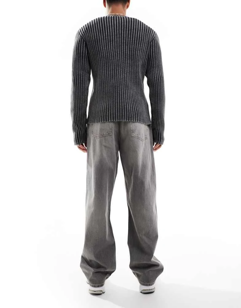 Weekday Weekday Galaxy baggy fit straight leg jeans in canyon grey wash 2