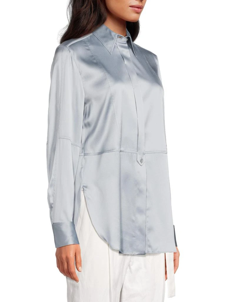 Brunello Cucinelli Stretch Silk Button-Front Shirt 2