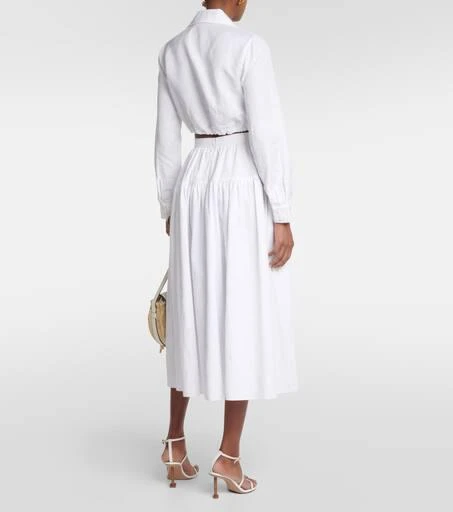 Adriana Degreas Knot-detail linen blend crop top 3