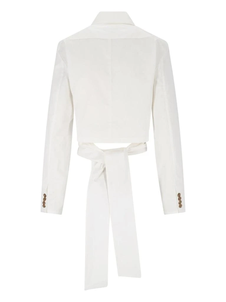 Eudon Choi Emil" Draped Crop Top – White 2