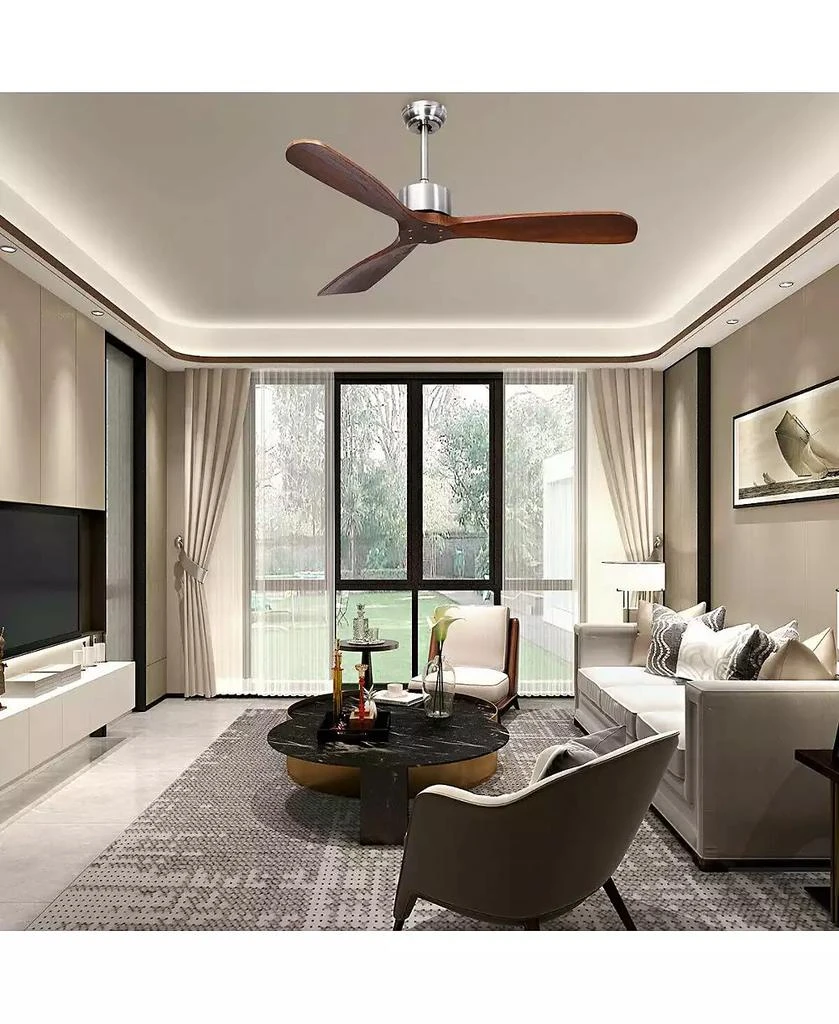 Mecale 52 Inch Modern Brushed Nickel Finish Ceiling Fan with Remote Control 9