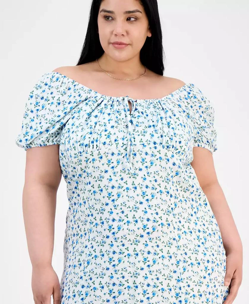 Absolutely Famous Trendy Plus Size Puffed-Sleeve Dress 4