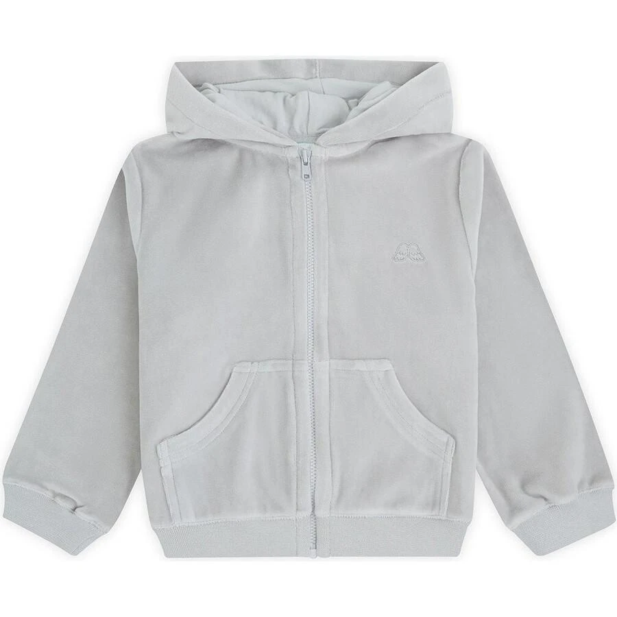 Marie Chantal Kids Grey Angel Wing Velour Hoodie 1