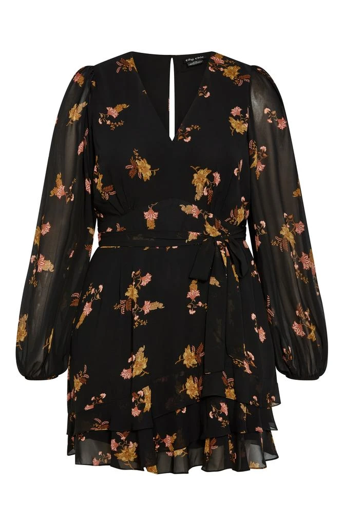 City Chic Mackenzie Floral Long Sleeve Minidress 4