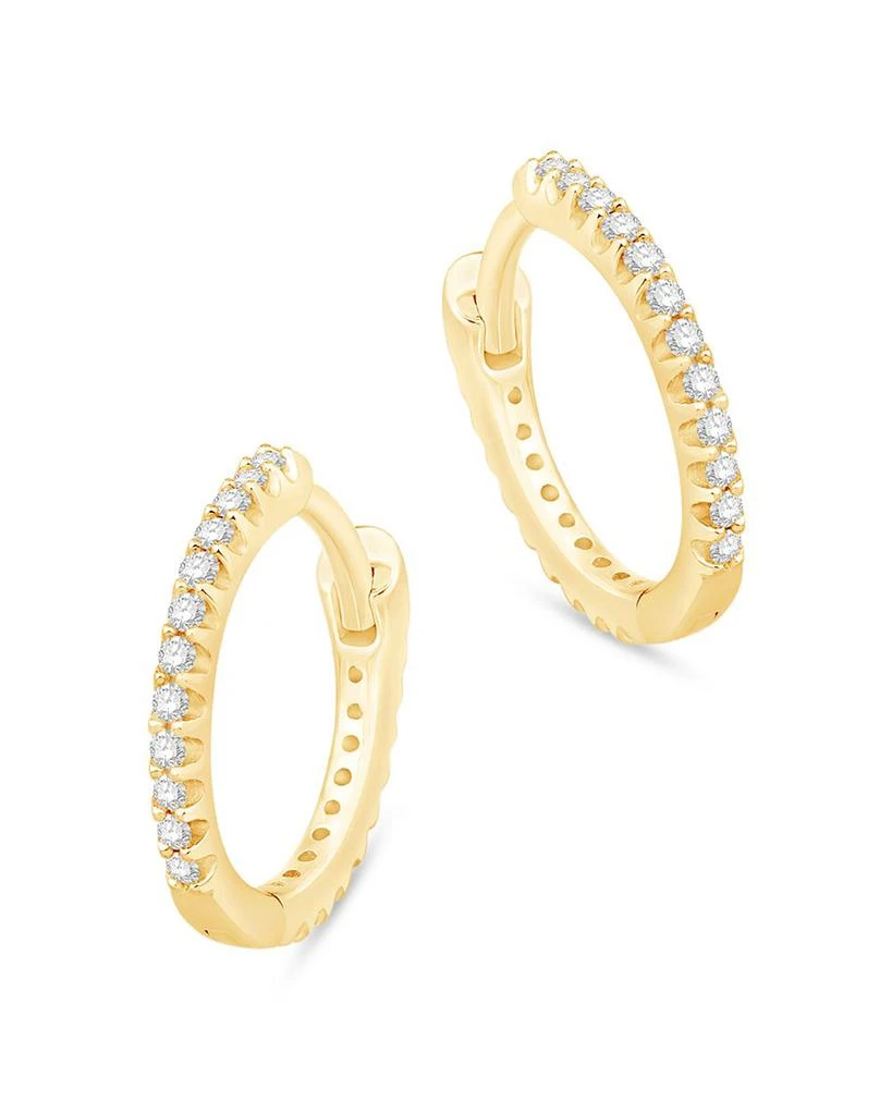 Bloomingdale's Black & White Diamond Reversible Huggie Hoop Earrings in 14K Yellow Gold, 0.25 ct. t.w. 2