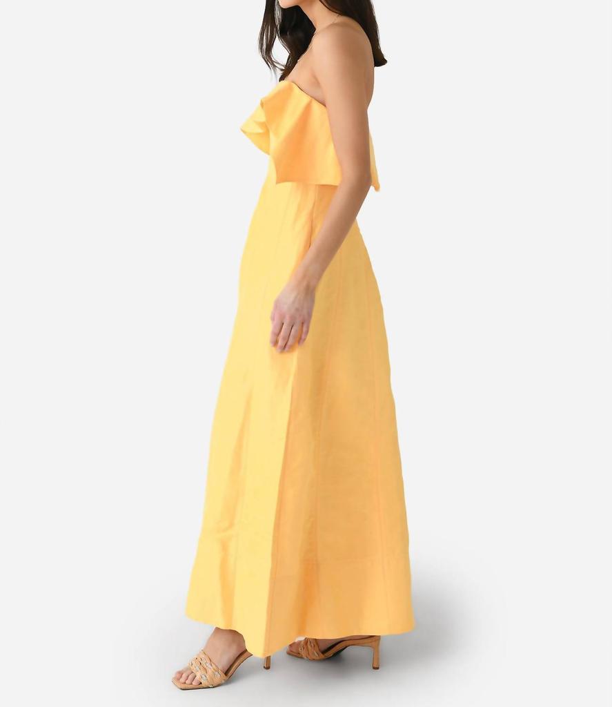 Aje Shallows Strapless Gown In Marigold Yellow