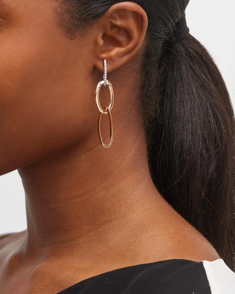 Mattioli Rose Gold Hiroko Earrings with Diamonds and Oval Drops 2