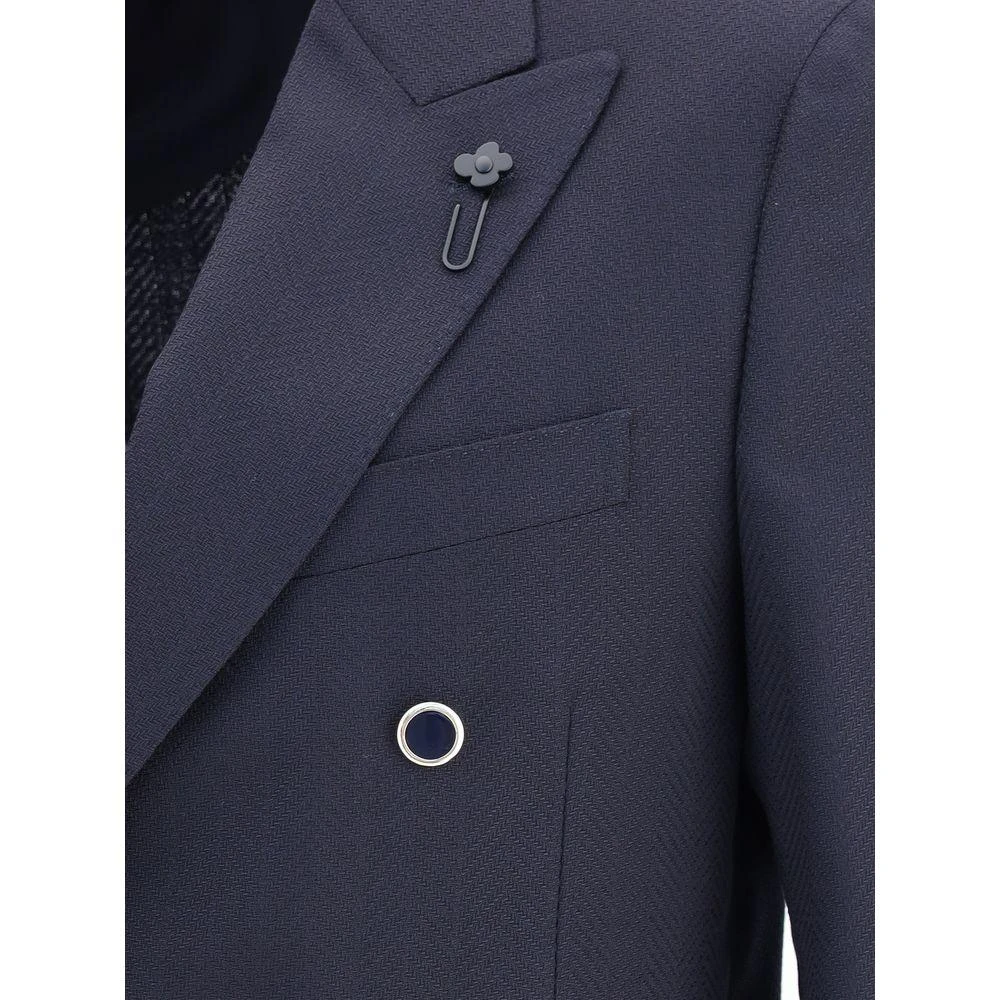 LARDINI Blue Fleece Wool Blazer 2