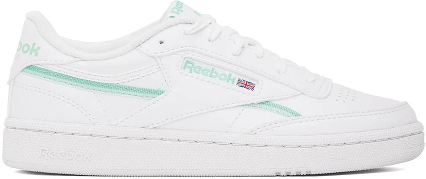 Reebok White & Green Club C 85 Vegan Sneakers 1