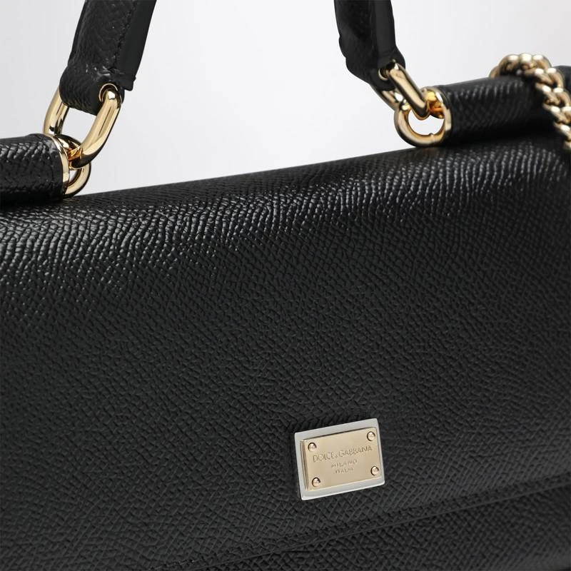 Dolce 
Gabbana Mini Dauphine black leather bag with logo tag 6