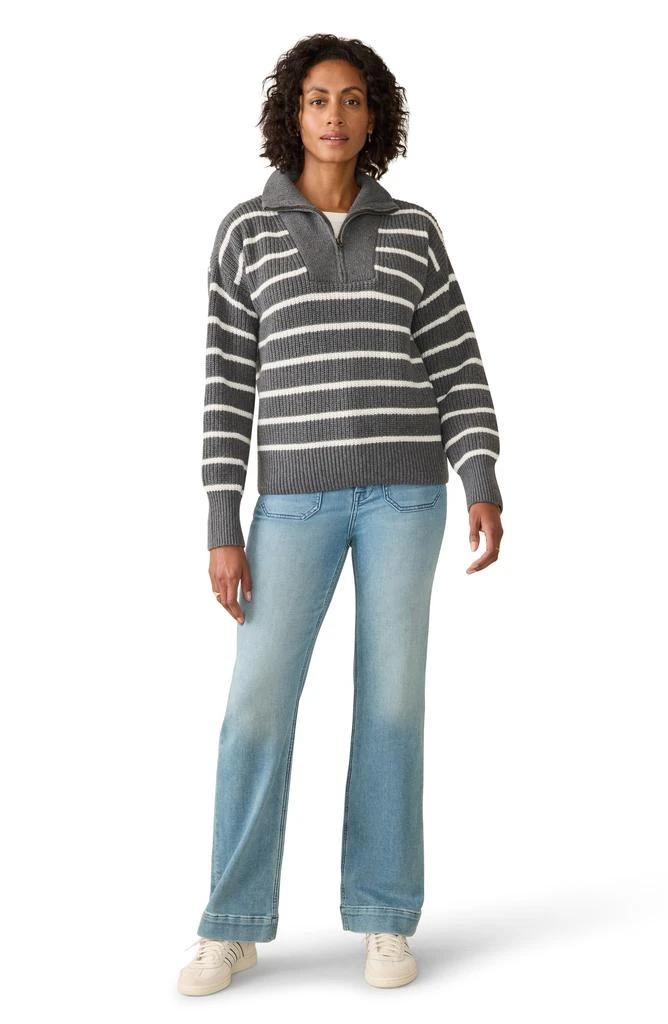 Faherty Mariner Stripe Quarter Zip Sweater 3