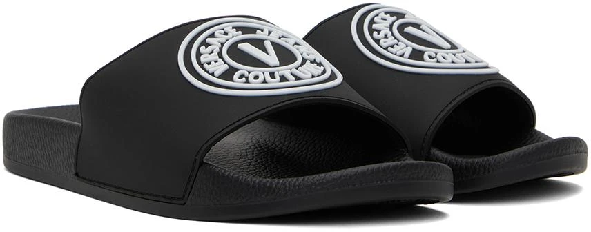 Versace Black Embossed Pool Slides 4