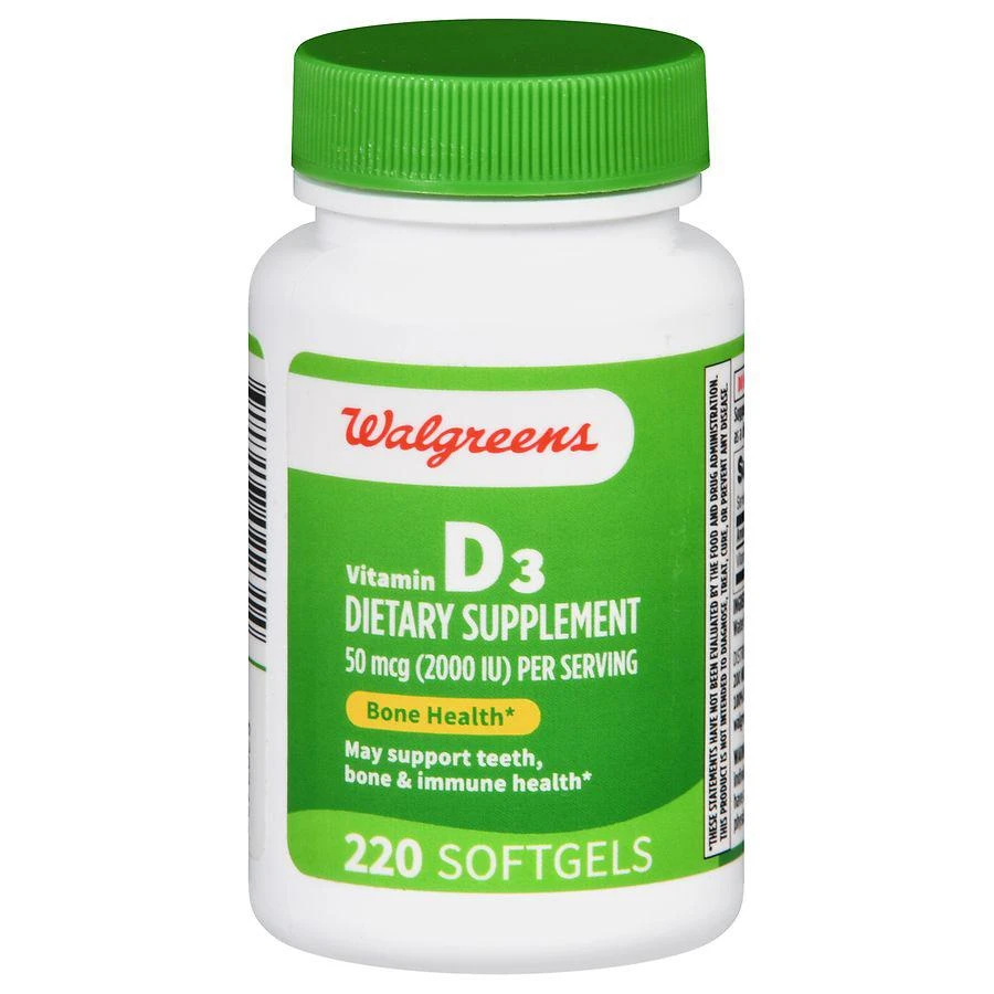 Walgreens Vitamin D3 50 mcg Softgels (220 days) 1