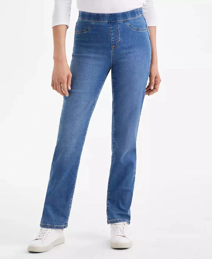 Macy
s Women
s Mid-Rise Straight Pull-On Jeans, Exclusively at Macy
s 3