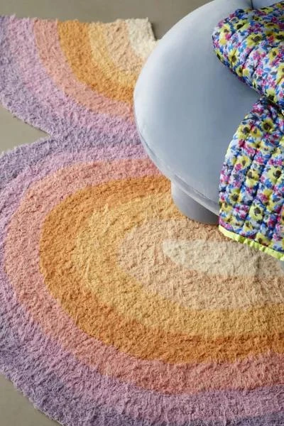 Urban Outfitters Ombre Swirl Shag Rug 5