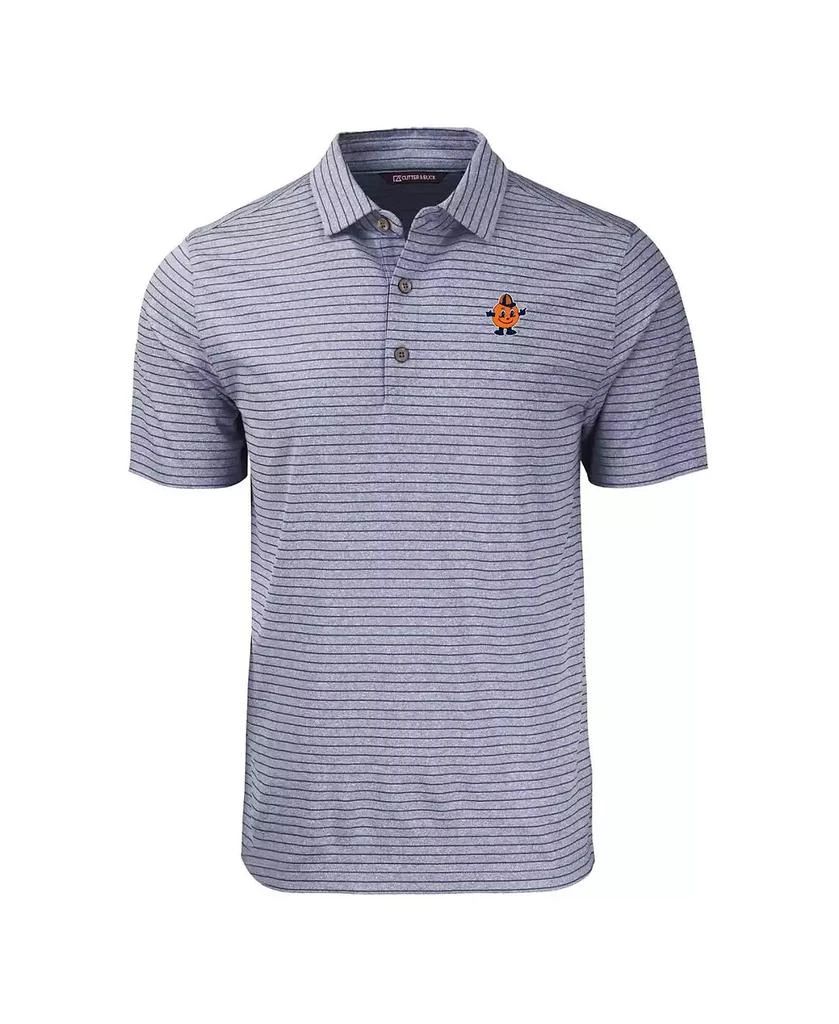Cutter & Buck Men's Heather Navy Syracuse Orange Vault Forge Eco Heathered Stripe Stretch Polo 2