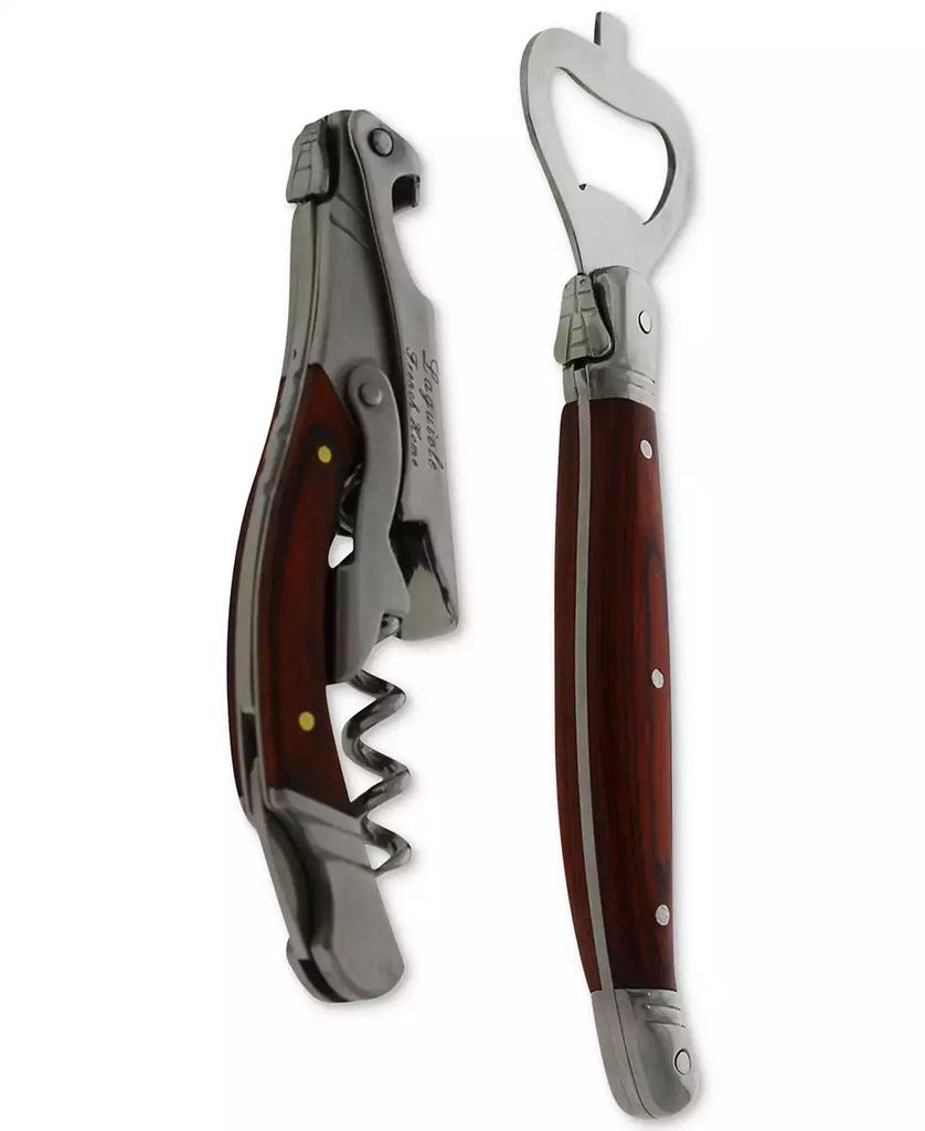 French Home Laguiole Bottle Opener Bar Set with Pakkawood Handles, 2 Piece.