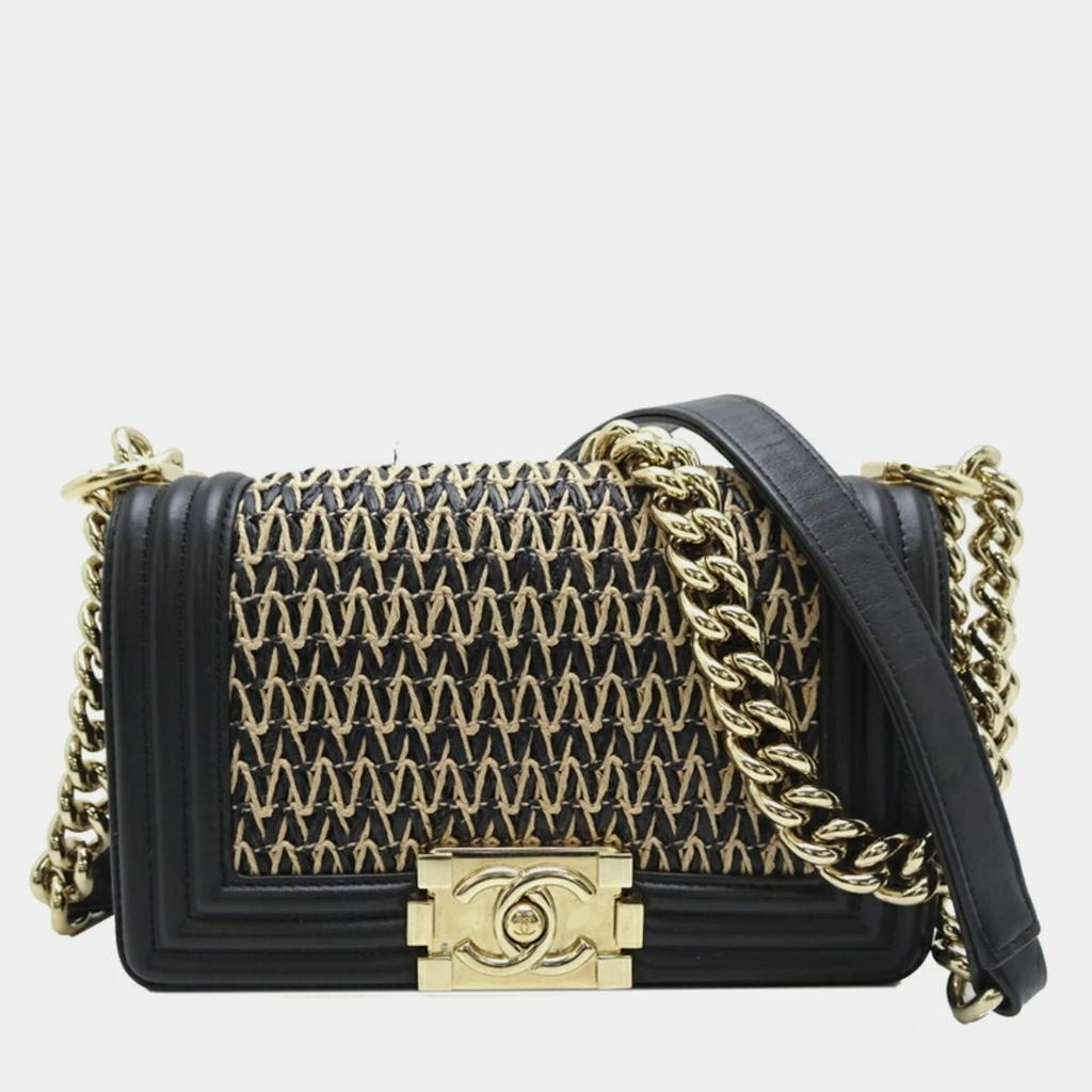Chanel Chanel Black Lambskin Leather Boy Shoulder Bag