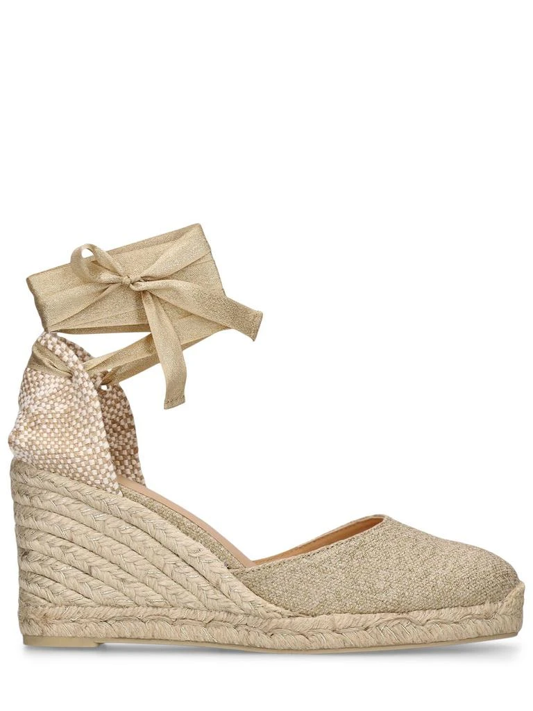 CASTAÑER 80mm Carina Glittered Canvas Wedges 1